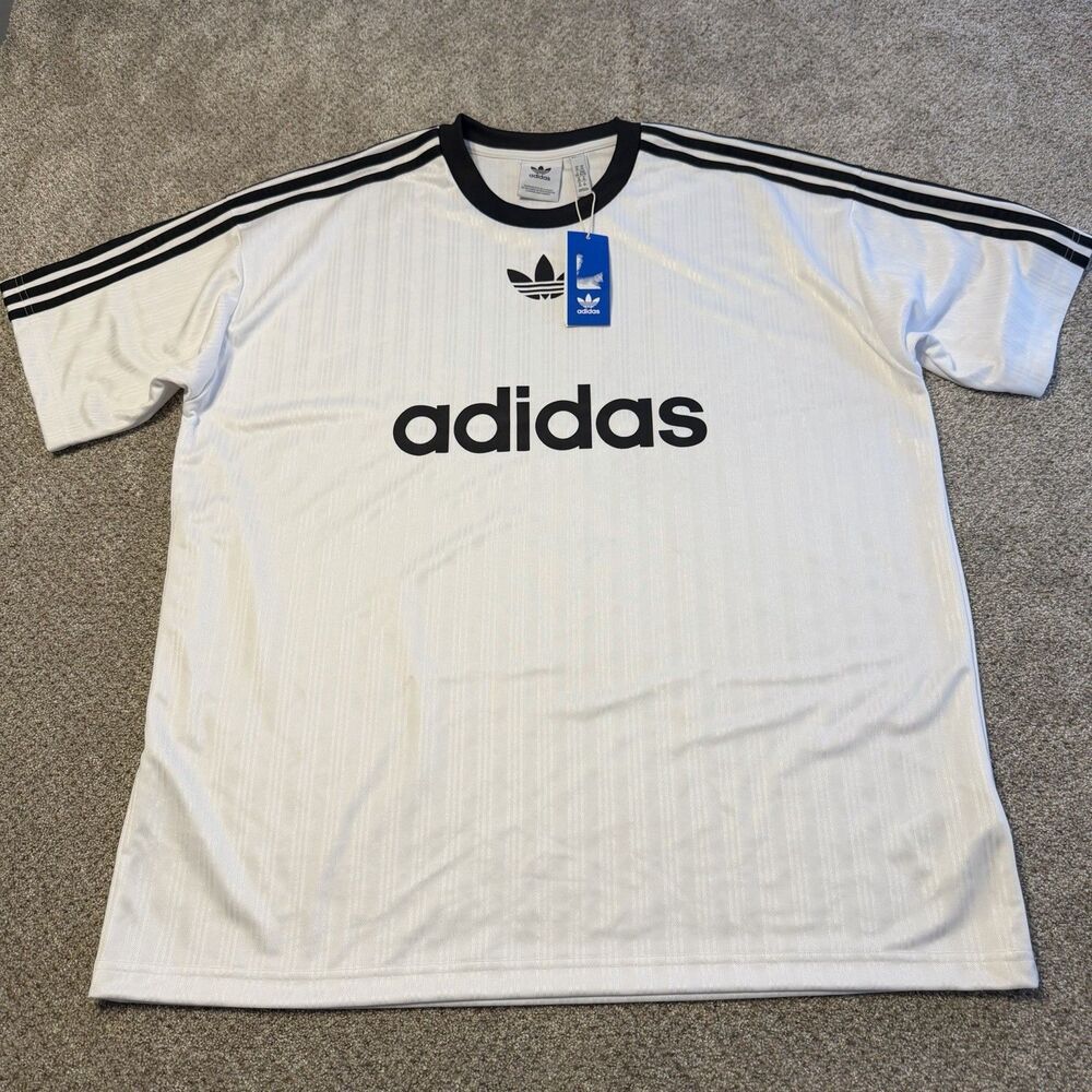 Adidas Originals Adicolor Poly T Shirt White Black Striped Men’s X-Large New
